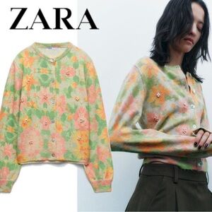 Zara Multicolor Floral Cardigan